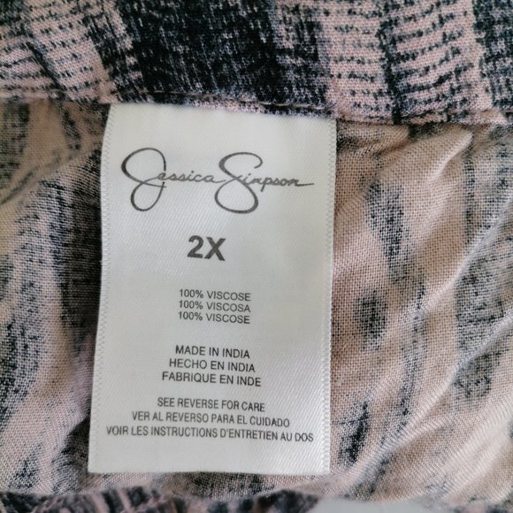 Jessica Simpson Womens Black Brown Leopard Print Tie Waist Capri Pant Size 2X - Picture 6 of 7